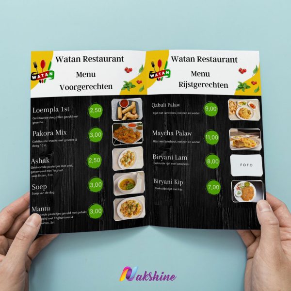 Menus for restaurant 10 pages